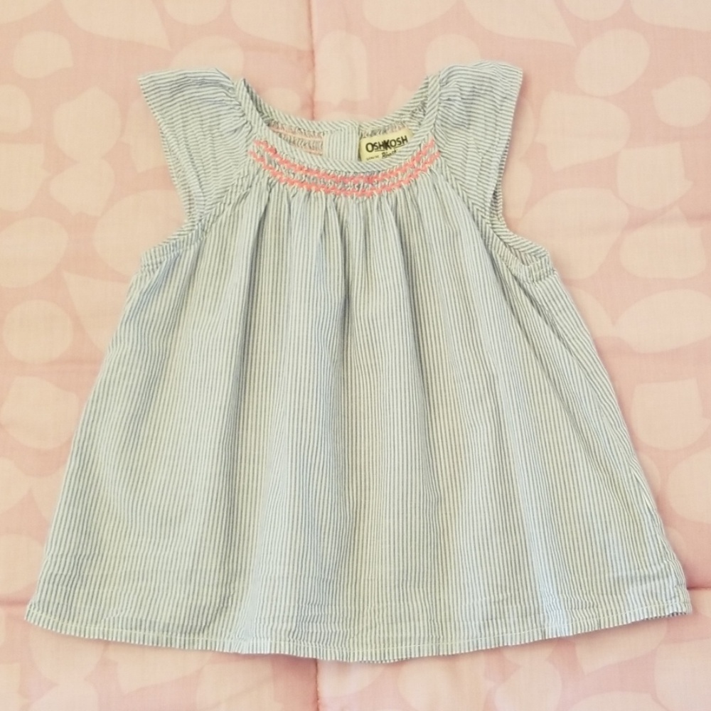 OshKosh Baby Girl Blue & White Stripe Top